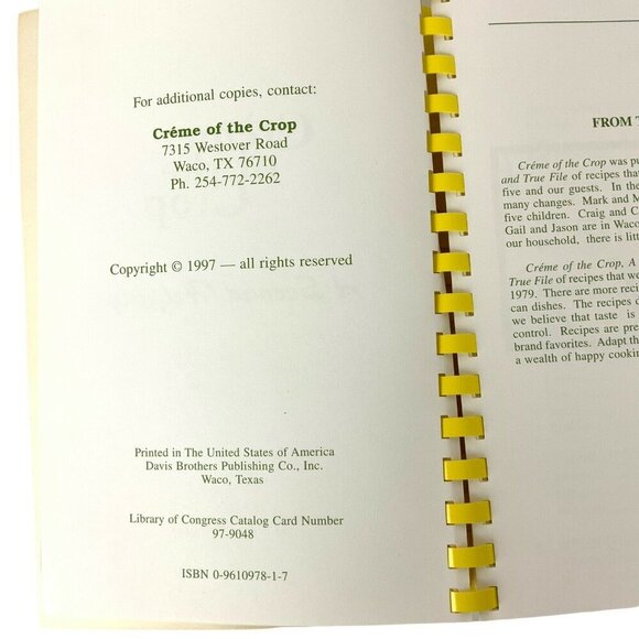 Crème Of The Crop A Second Helping Cookbook By Jane Neely Winchell 1997 Spiral - Picture 4 of 10
